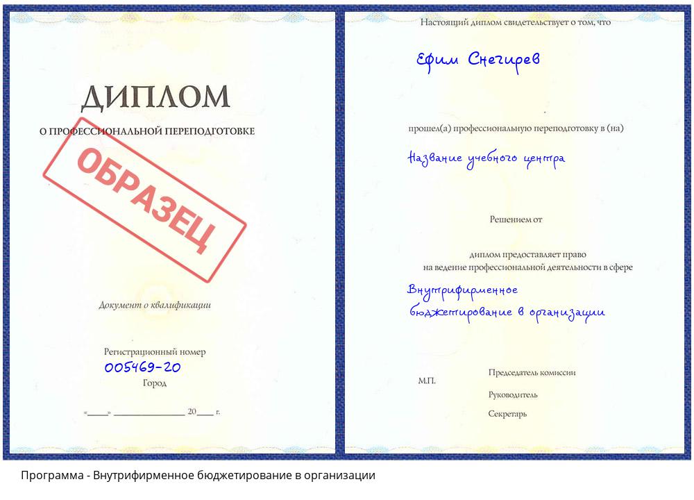 Внутрифирменное бюджетирование в организации Новокузнецк