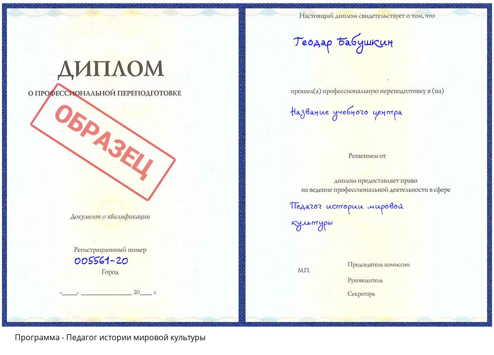 Педагог истории мировой культуры Новокузнецк