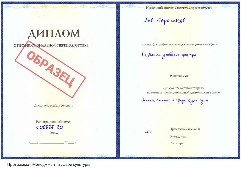 Менеджмент в сфере культуры Новокузнецк