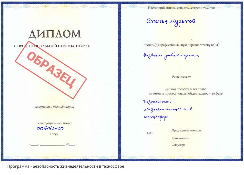 Безопасность жизнедеятельности в техносфере Новокузнецк