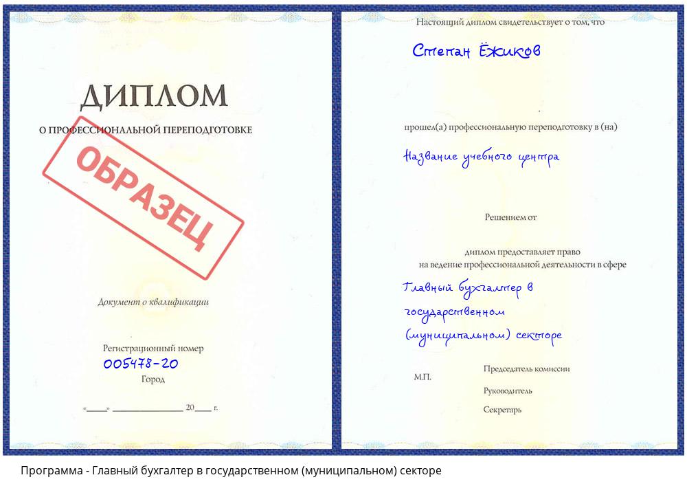 Главный бухгалтер в государственном (муниципальном) секторе Новокузнецк