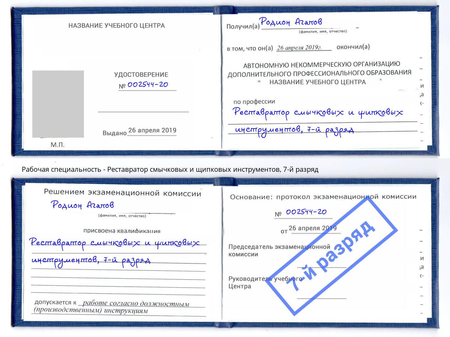 корочка 7-й разряд Реставратор смычковых и щипковых инструментов Новокузнецк